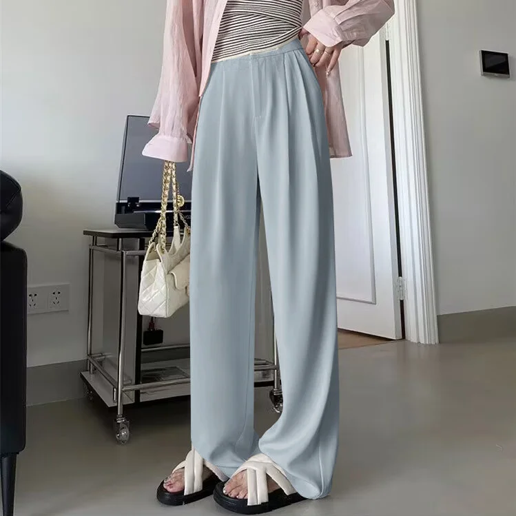Toloer Toloer Wide-Leg Pants Women Spring And Fall 2024 New Casual Pants High-Waist Suit Pants Small Pants Women-Outfit Ideas