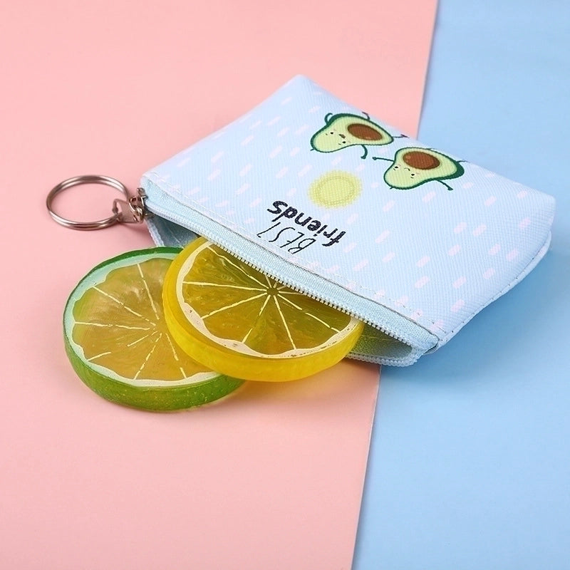Women’s Cartoon Fruit Pu Leather Zipper Kids Wallets