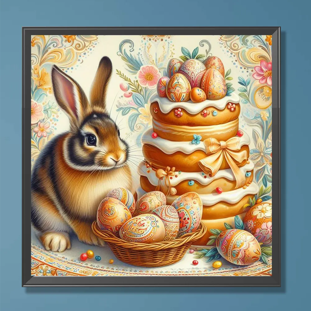 Diamond Painting - Full Round Drill - Easter Bunny Cake(Canvas|30*30cm)