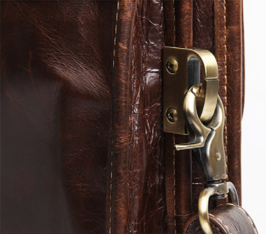 Brown distressed leather computer bag , real full grain leather laptop bags for men , slim leather document bag briefcase