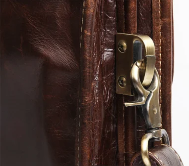Brown distressed leather computer bag , real full grain leather laptop bags for men , slim leather document bag briefcase