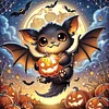 Diamond Painting - Partial Special Shaped Drill - Halloween Bat(Canvas|30*30cm)