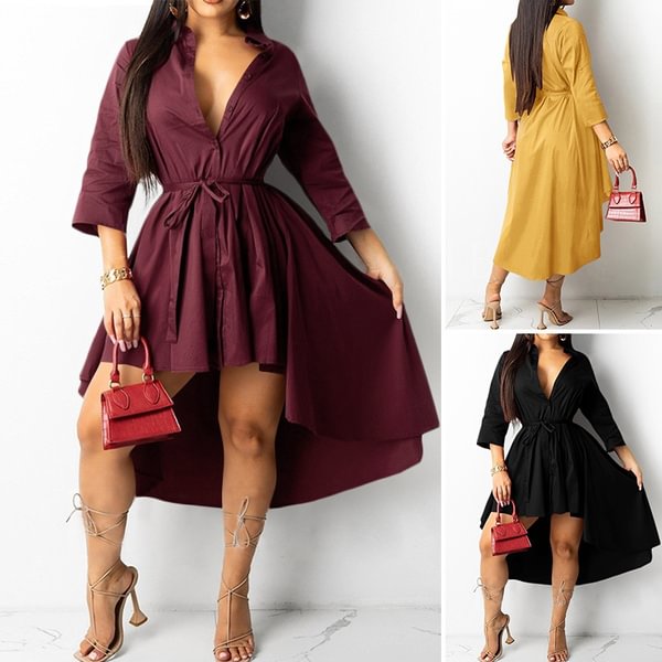ZANZEA Women 3/4 Sleeved V-Neck Evening Kleid Mini Dress Casual Party Short Dresses - Shop Trendy Women's Clothing | LoverChic