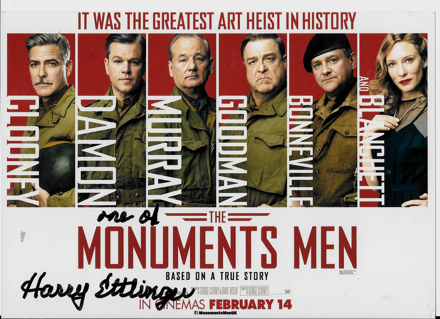 HARRY ETTLINGER MONUMENTS MEN VETERAN RARE MONUMENTS MEN SIGNED Photo Poster painting