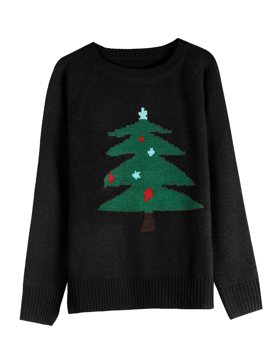 Athvotar Athvotar And Winter New Christmas Fashion Knitted Retro-Flowered Christmas Tree Stum Sweater For Women