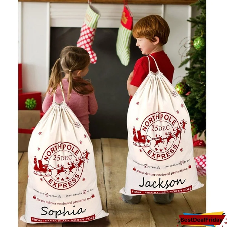 50*70Cm Large Canvas Hessian Christmas Santa Sack Xmas Stocking Gift Bag Storage