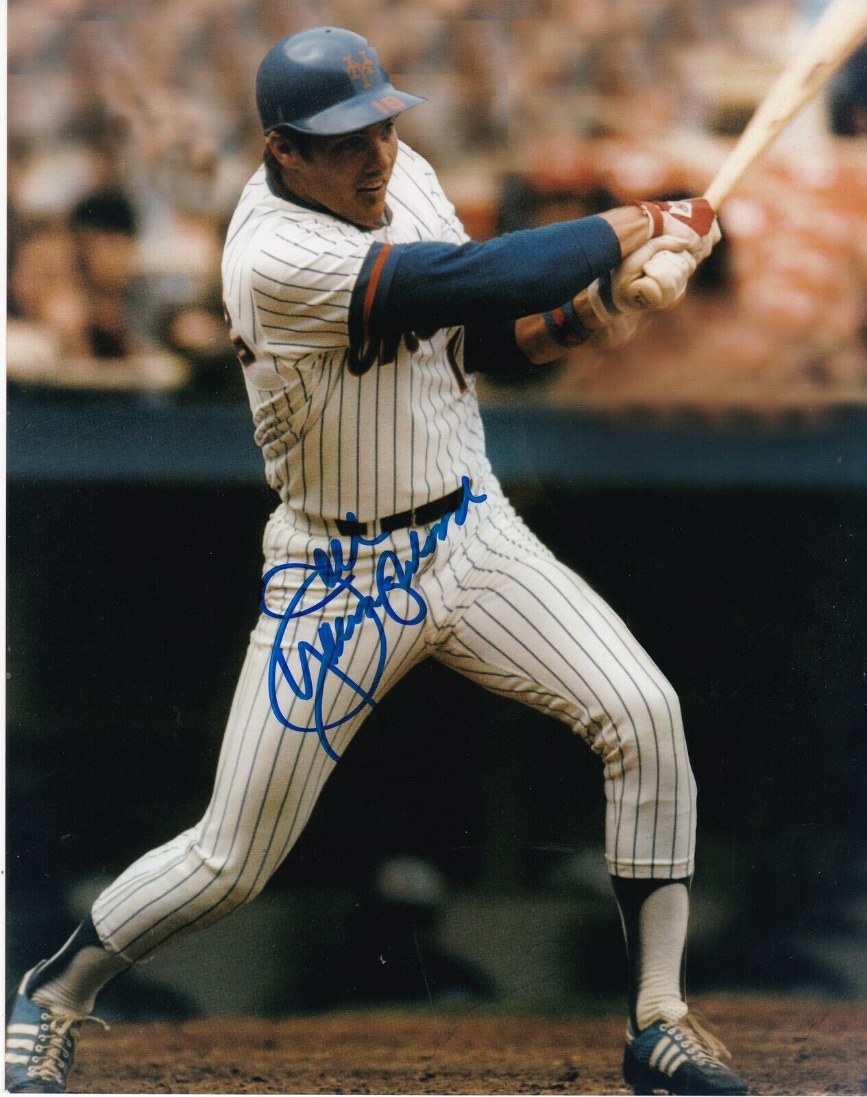 JOEL YOUNGBLOOD NEW YORK METS ACTION SIGNED 8x10