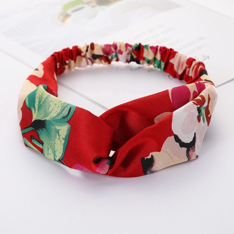 Women’s Lady Polka Dots Flower Cloth Hair Band