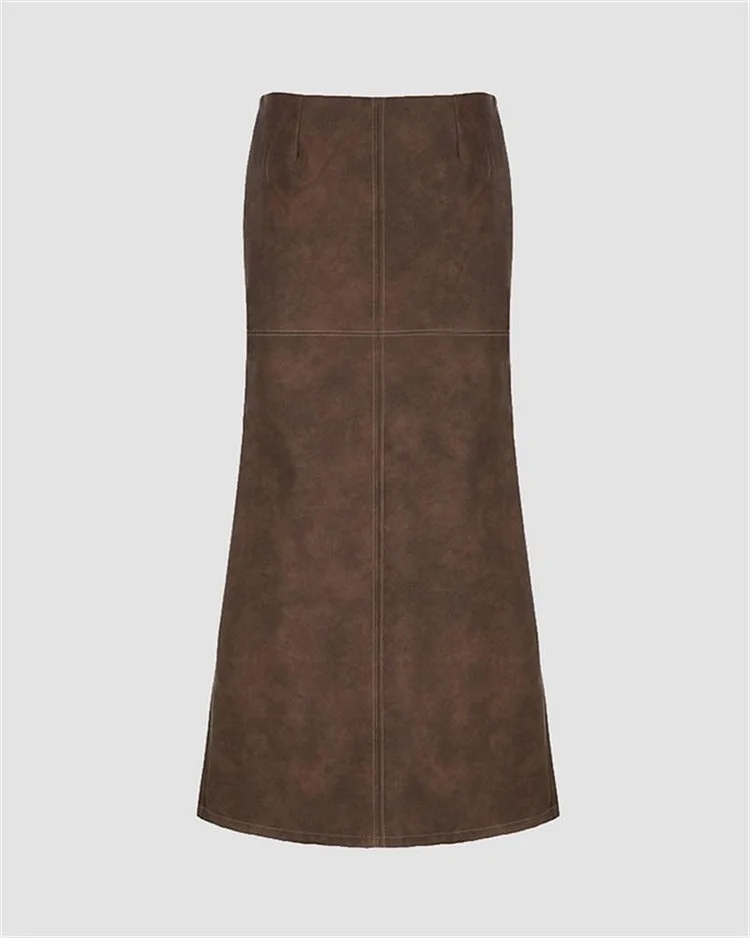 Cowgirl Leather Maxi Skirt