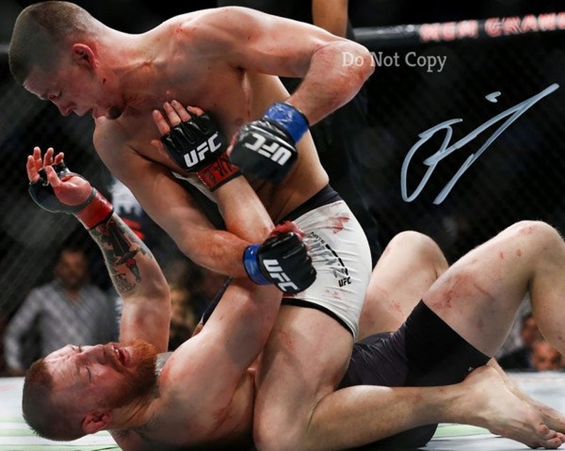 Nate Diaz Signed Photo Poster painting 8X10 rp Autographed vs Conor Mcgregor UFC MMA Fighting