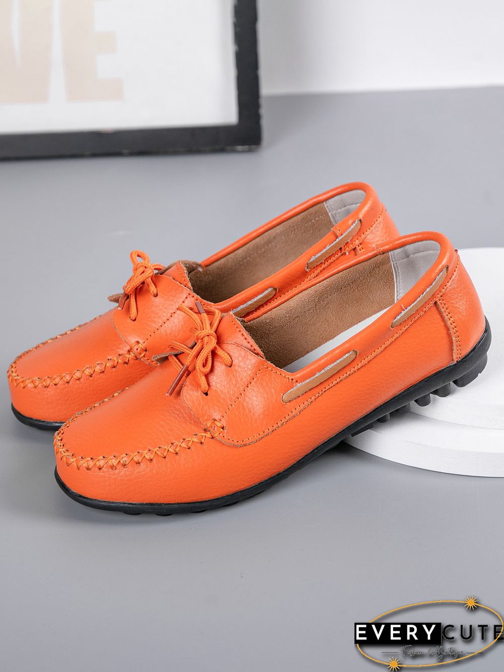 Retro Casual Simple Lace-up Flat Shoes