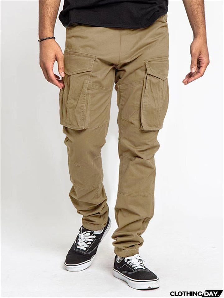 Spring Autumn Trendy Multi-pocket Men's Cargo Trousers