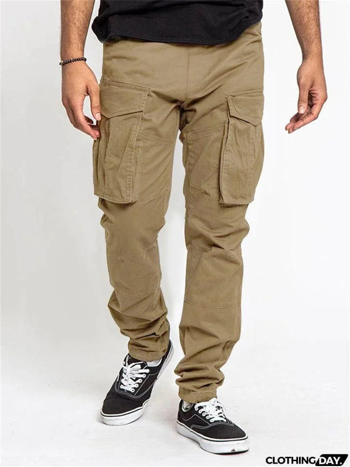Spring Autumn Trendy Multi-pocket Men's Cargo Trousers