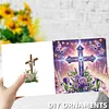 6pcs Diamond Painting Cross Greeting Card Set with Envelope Daily Wishing Cards for Birthdays Thanksgiving & Special Occasion