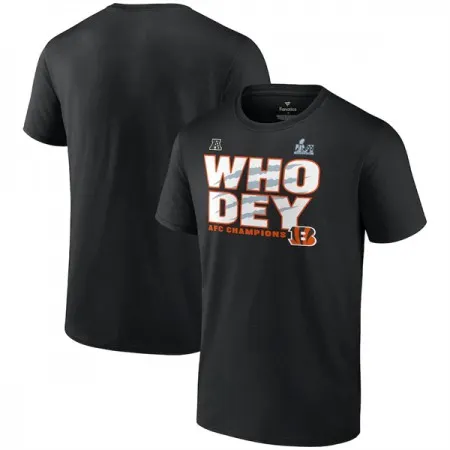 Men's Cincinnati Bengals Black Super Bowl LVI Champions T-Shirt QH77