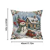 Christmas DIY 11CT Stamped Cross Stitch Throw Pillow Kit 45x45cm