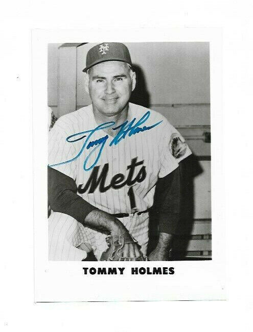 MLB BASEBALL TOMMY HOLMES HAND SIGNED AUTOGRAPHED 5X7 Photo Poster painting WITH COA