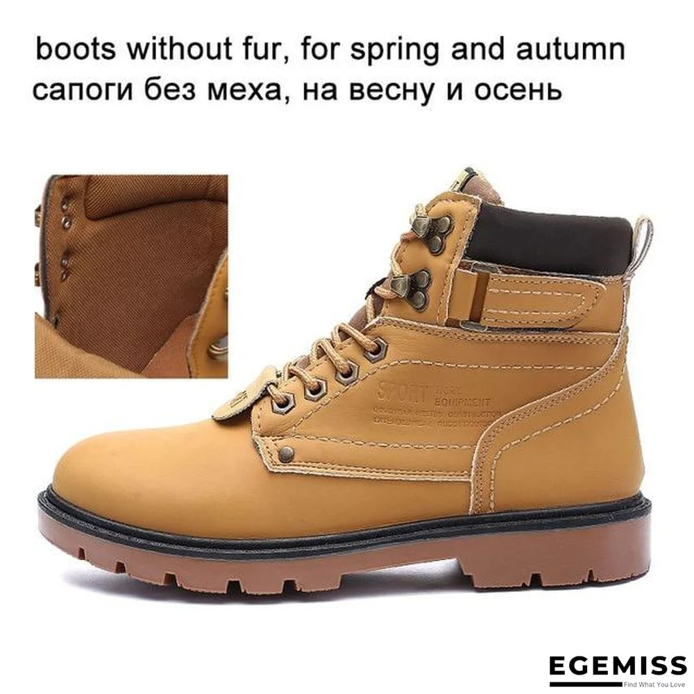 Plus Size Men's Fur Ankle Boots High Quality Plush Outdoor Work Casual Shoes | EGEMISS