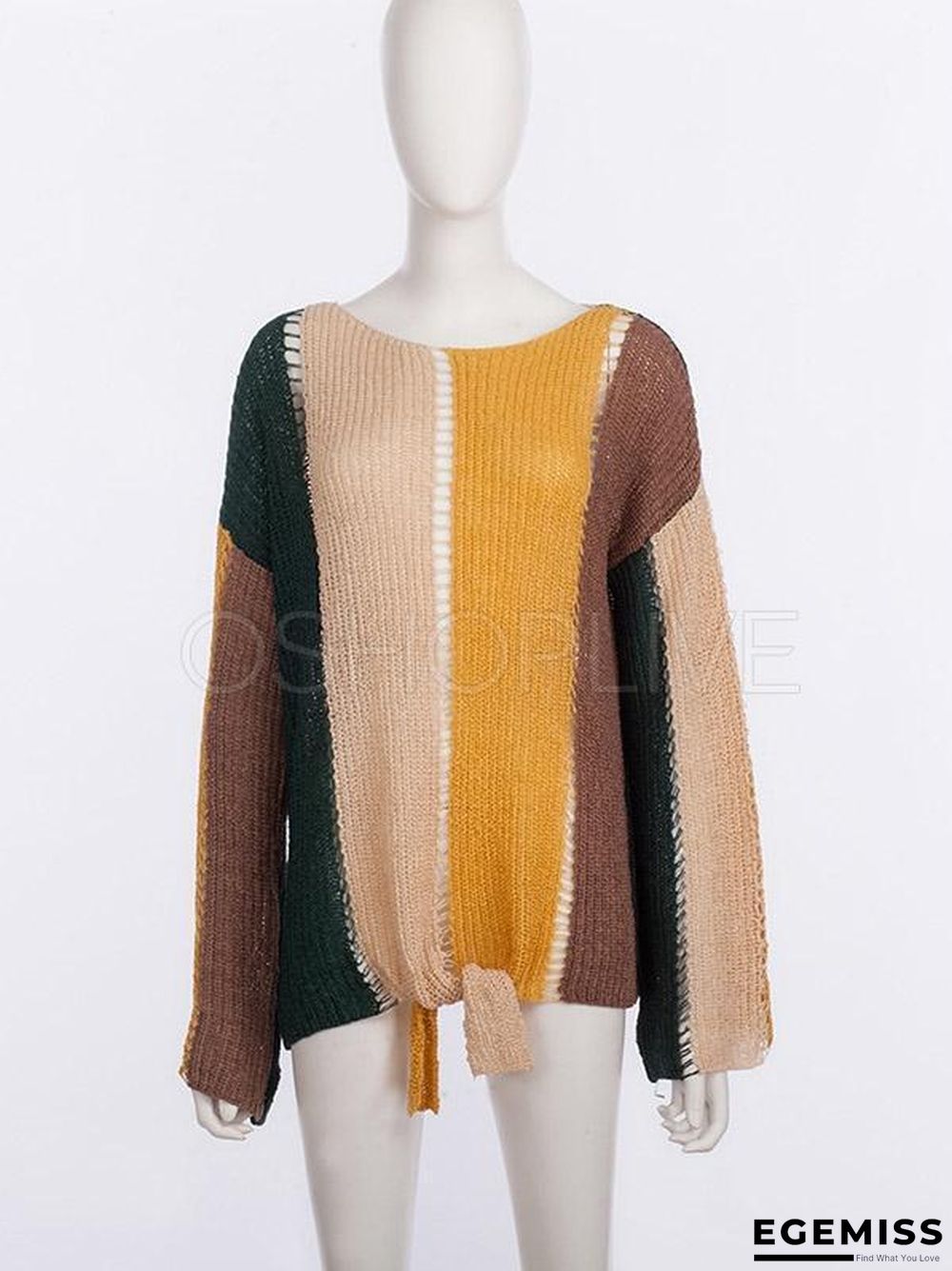Color-block Loose Bandge Sweater | EGEMISS
