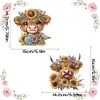 2Pcs DIY Sunflower Calf-Diamond Painting Pendant（Single-Sided)