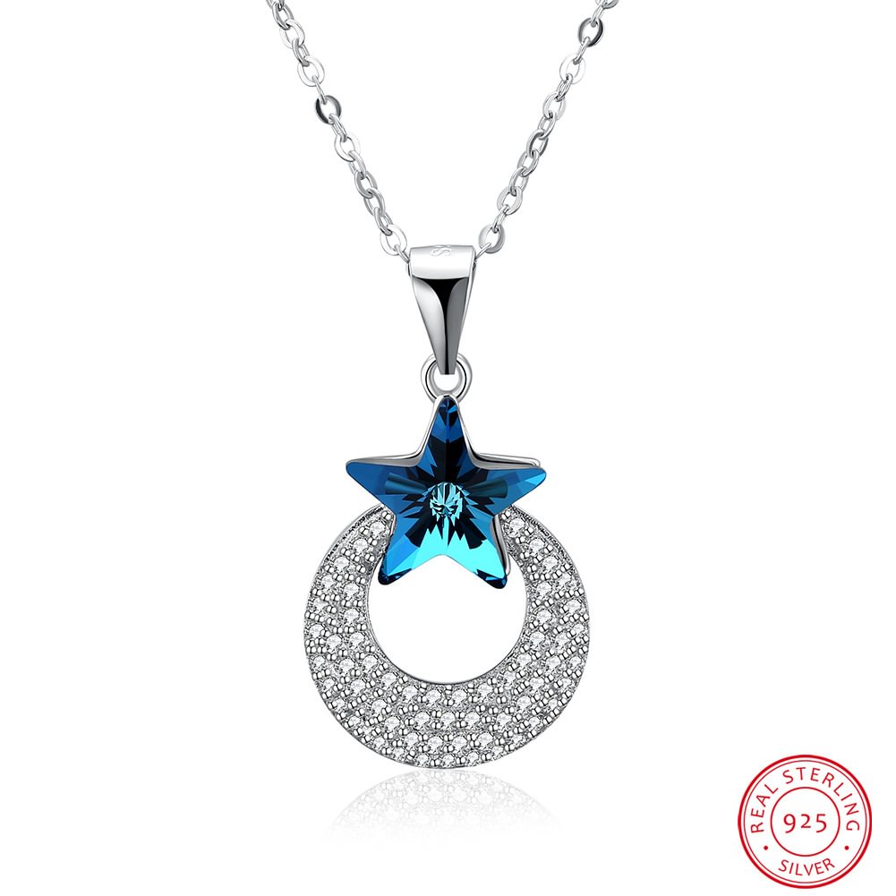 Austria Crystal Necklace Ladies Star Diamond Pendant Chain