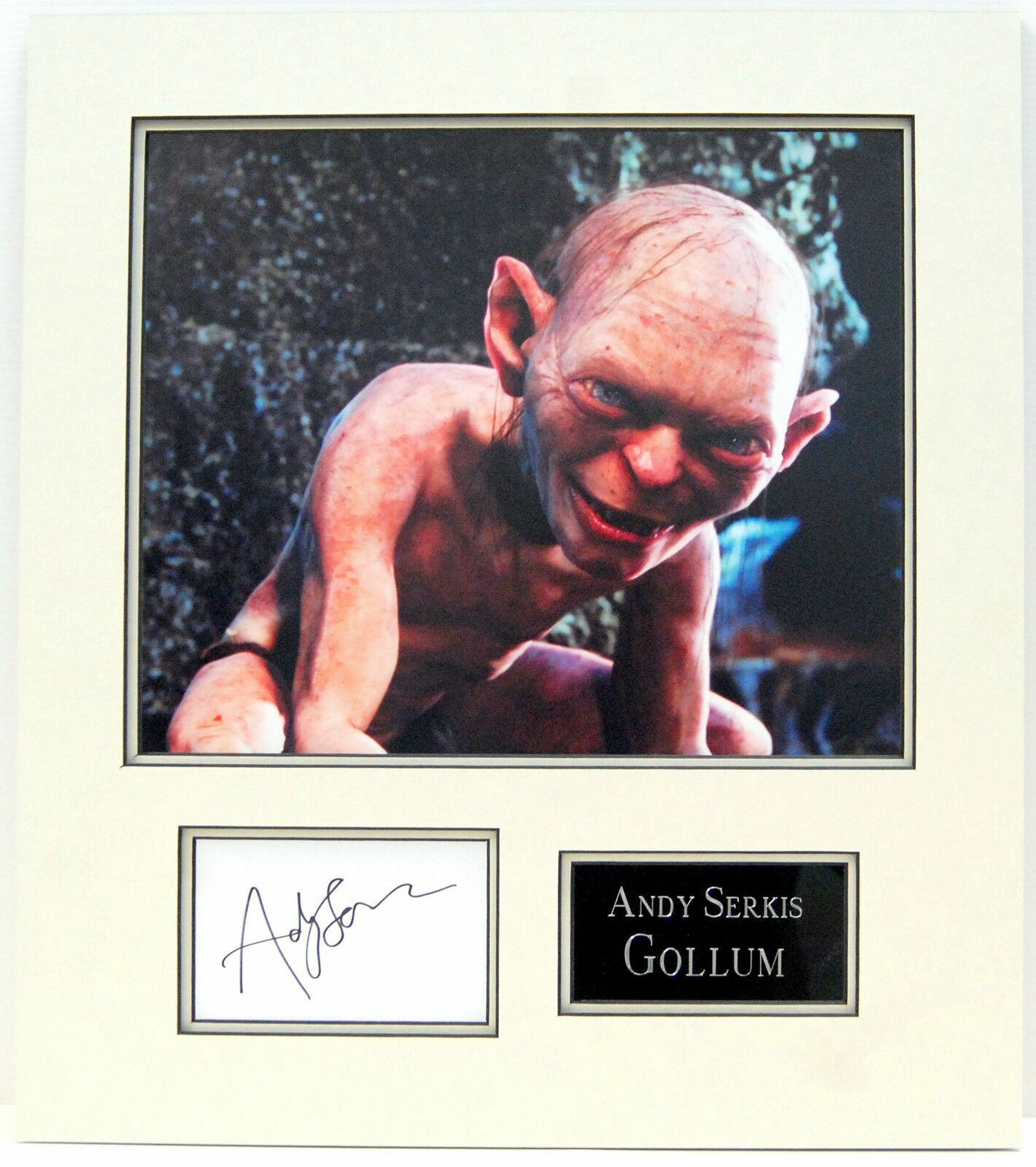 Andy Serkis Genuine Hand Signed Photo Poster painting Mount Display LORD OF THE RINGS GOLLUM (A)