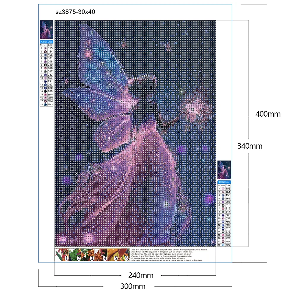 Diamond Painting - Full Round Drill - Butterfly Fairy(30*40cm)