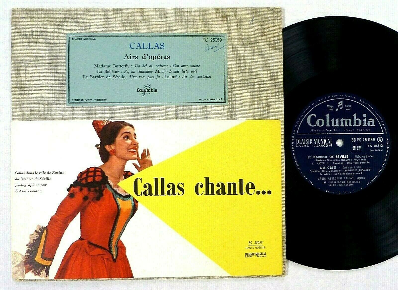 MARIA CALLAS Airs d'Operas 10 Columbia 1958 w/original Photo Poster painting banner LH 51