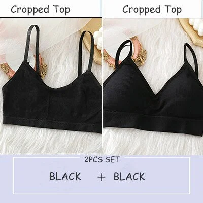 Women Tank Crop Top Seamless Underwear Crop Tops Sexy Lingerie Backless Bra Push Up Bralette Brassiere Intimate Camisole Femme