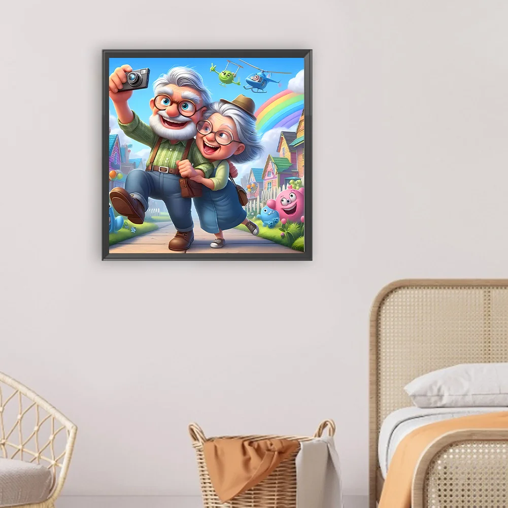 Diamond Painting - Full Round Drill - Old Couple(Canvas|30*30cm)