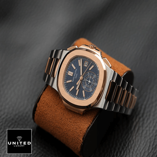 Patek Philippe Nautilus 5980-1AR Blue Dial Replica on the leather carpet