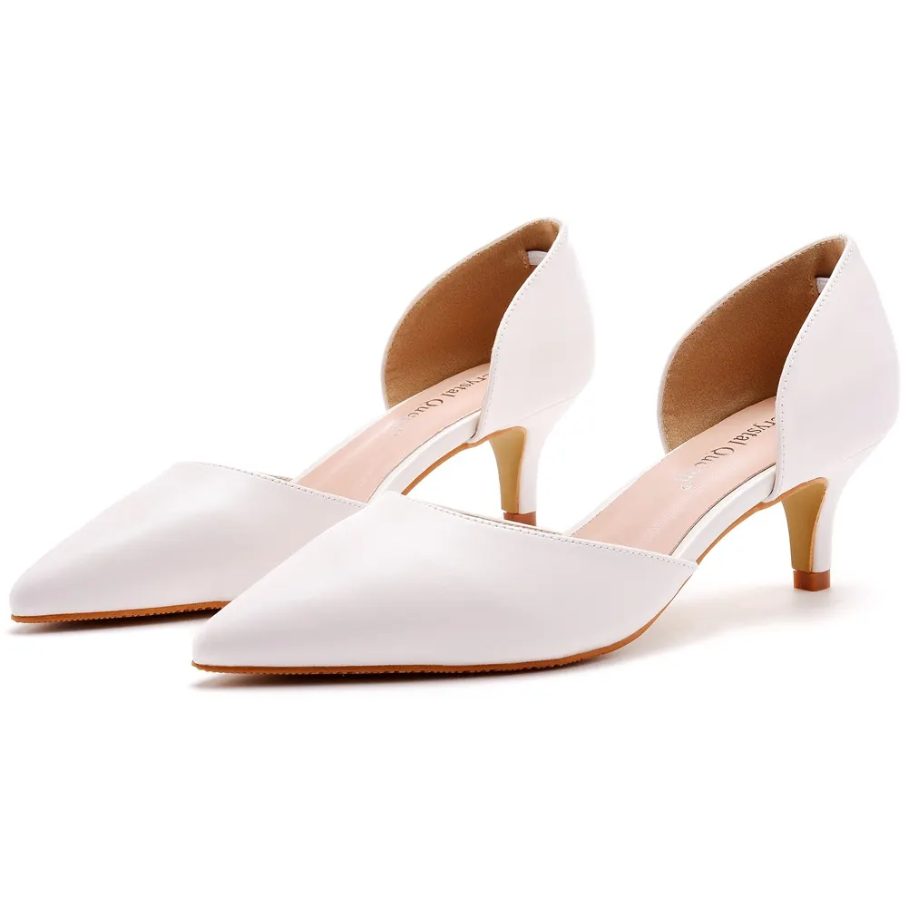 Breakj Breakj Cm Fine Tip Pointed Sandals Low Heel Low-Size Single-Shoe Women's Two-Siped Hollow Women's Shoes Wedding Shoes