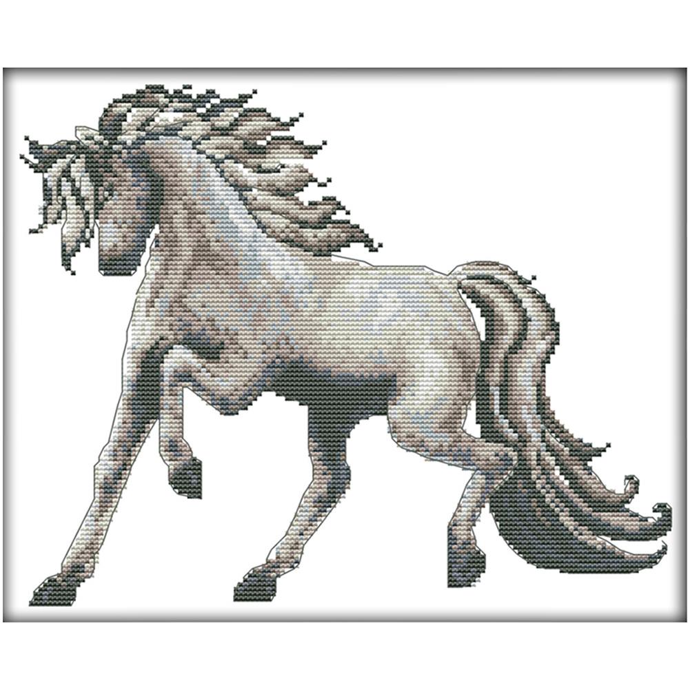 

Horse - 14CT Stamped Cross Stitch - 34*29cm, 501 Original