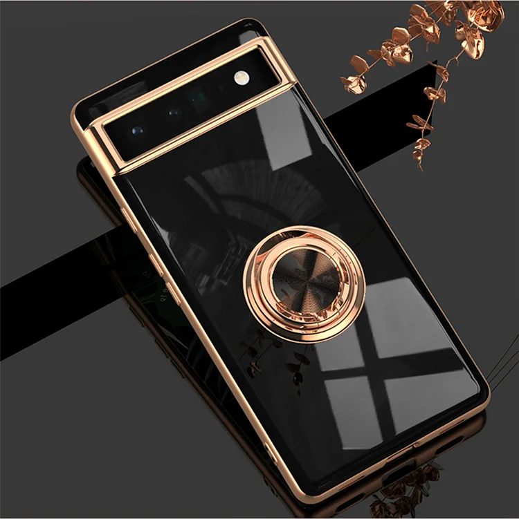 Electroplated finger ring anti drop phone case suitable for Google phones