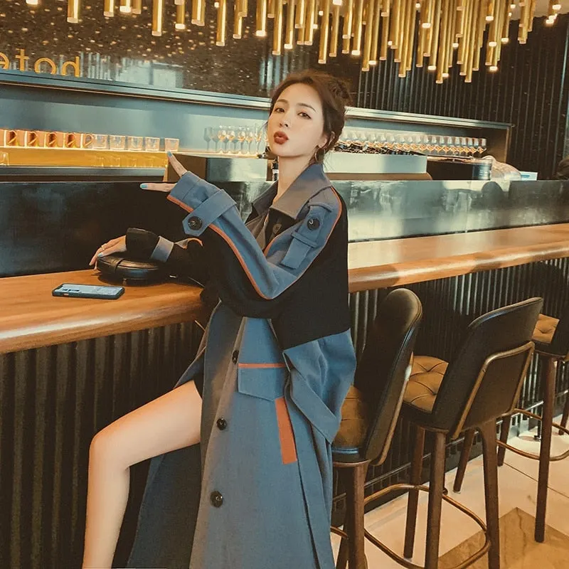Brand New Fashion Women Trench Coat Double-Breasted Long Windbreaker Lady Duster Coat Spring Autumn Female Outerwear Clothes