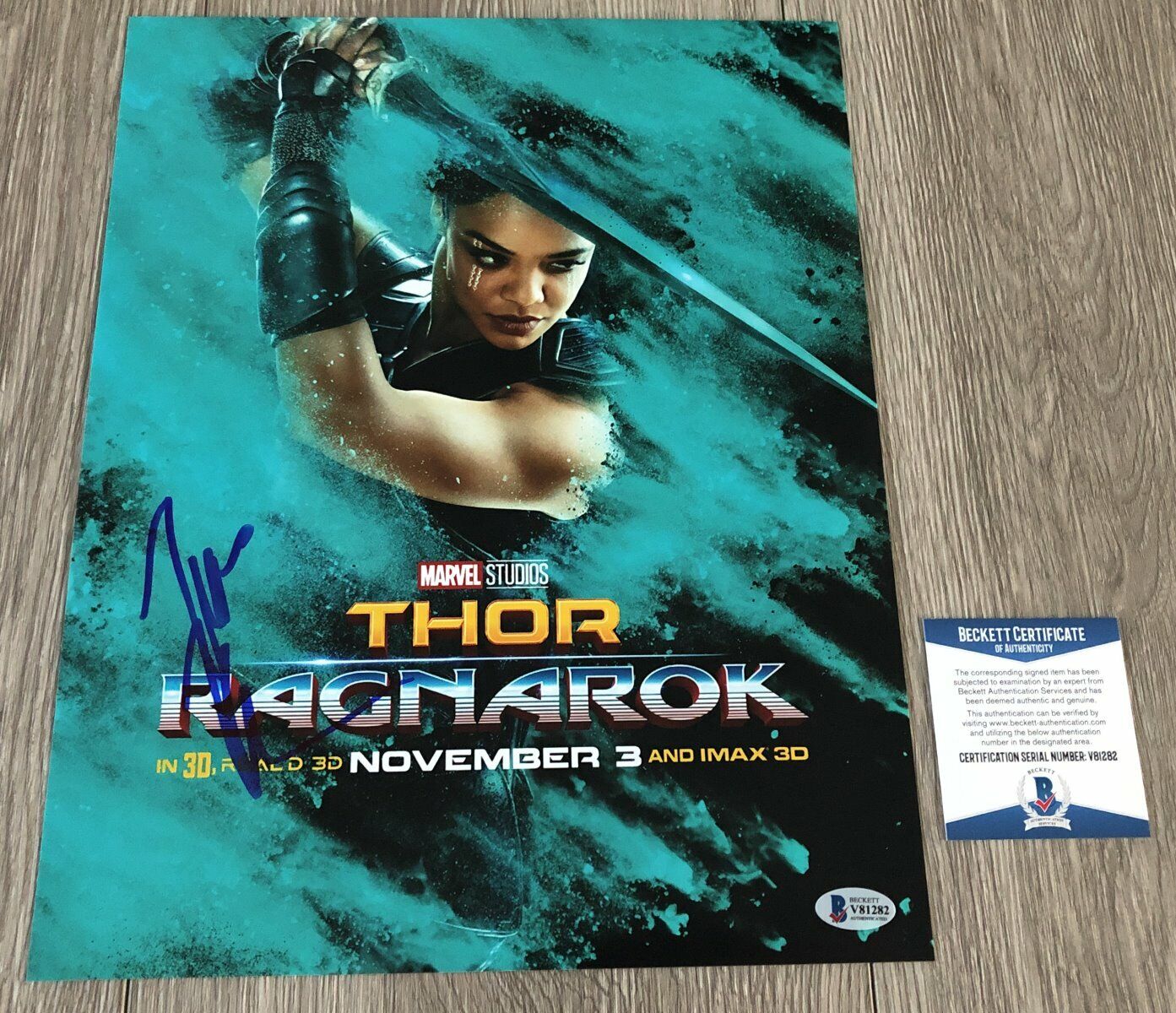 TESSA THOMPSON SIGNED THOR RAGNAROK 11x14 Photo Poster painting w/EXACT PROOF & BECKETT BAS COA