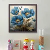 Blue Poppy Flower-11CT Stamped Cross Stitch 40*40cm