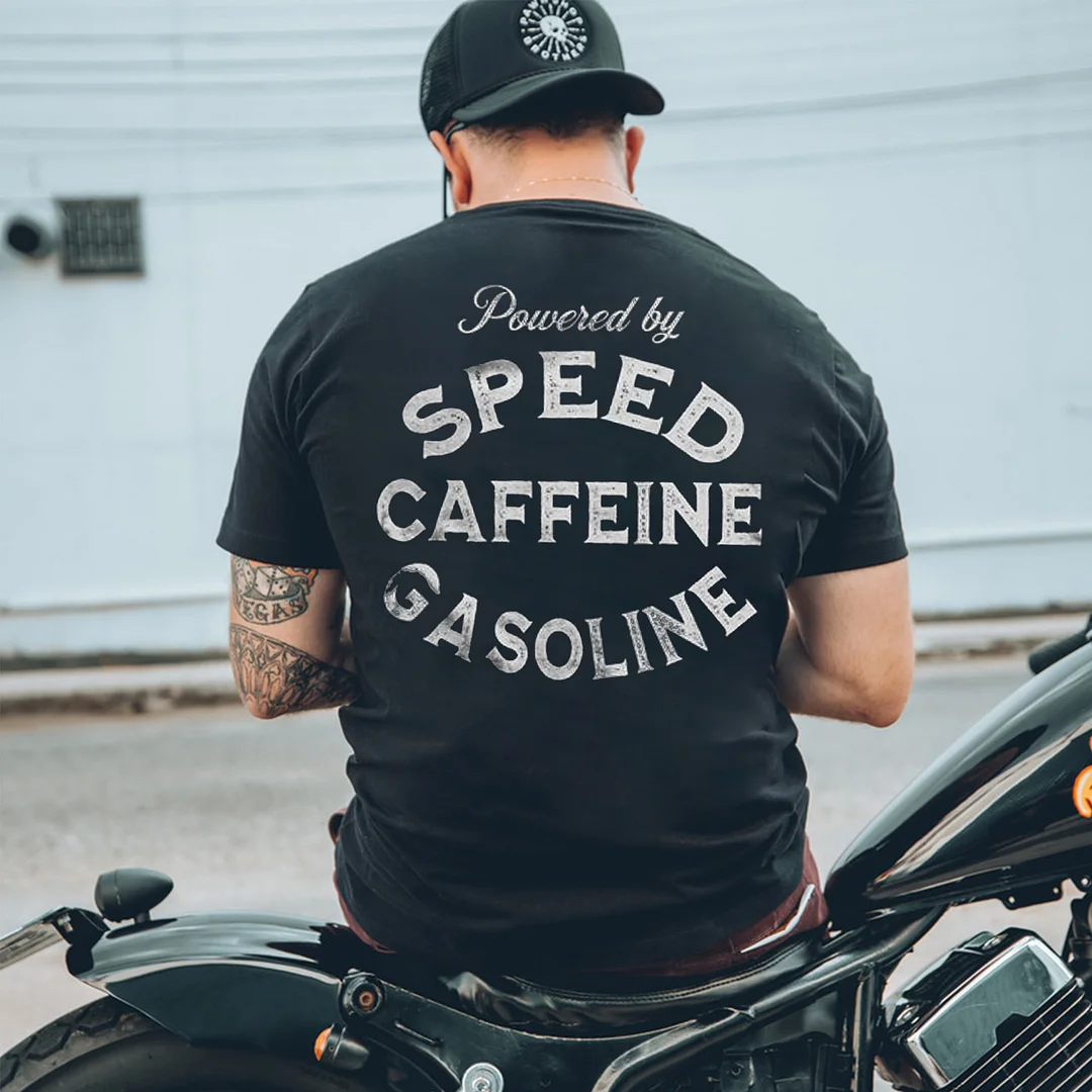 Powered By Speed Caffeine Gasoline Printed Men's T-shirt -  