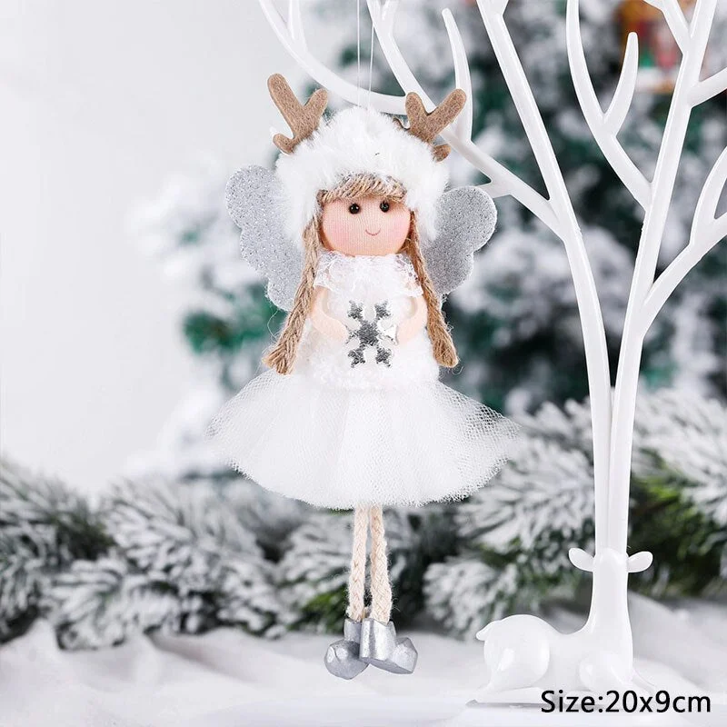 New Year 2022 Christmas Elf Doll Ornaments Xmas Tree Hanging Pendant Navidad 2021 Santa Kids Gift Christmas Home Decoration