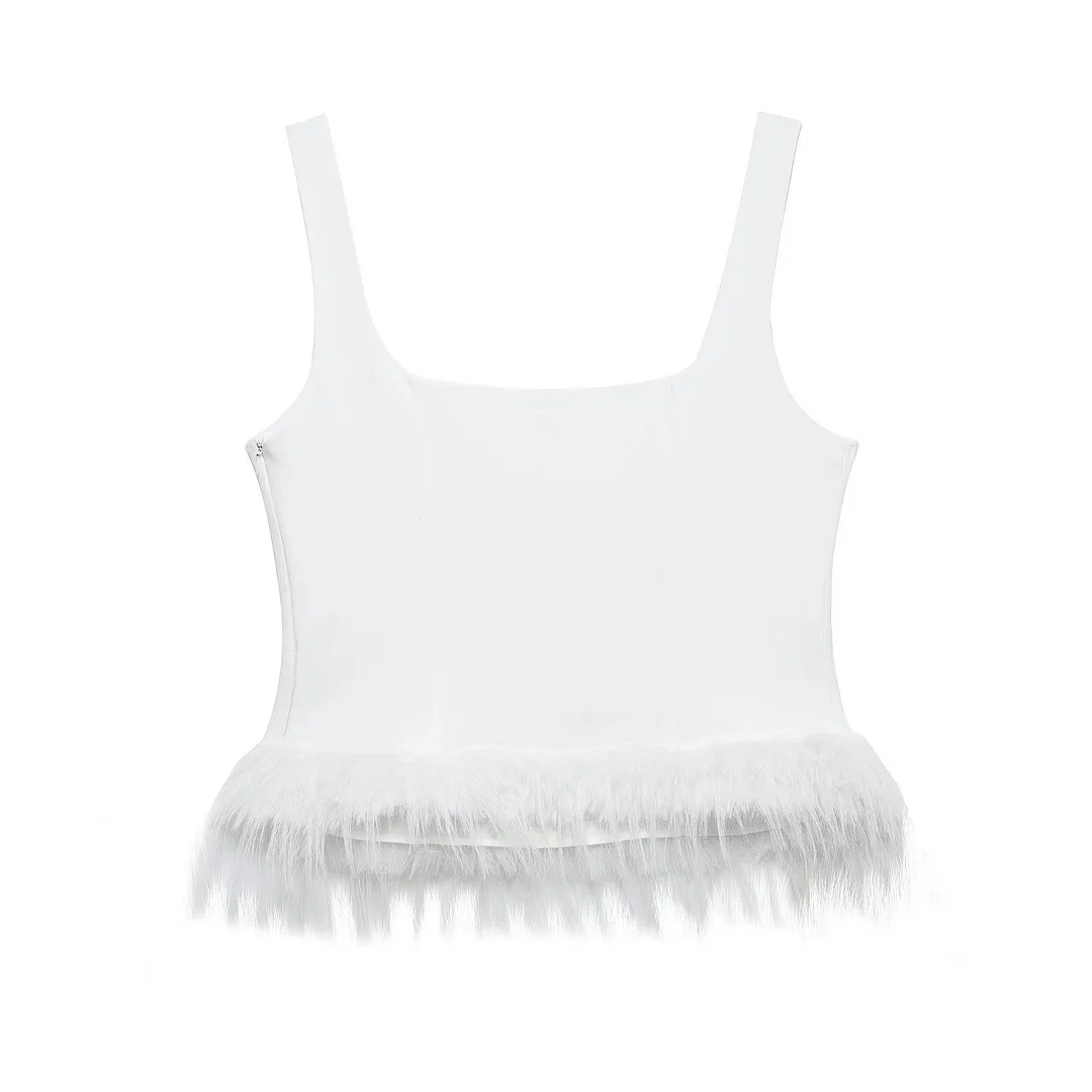 Nigikala Nigikala And Winter New Solid Color Feathers Elastic Body Slings