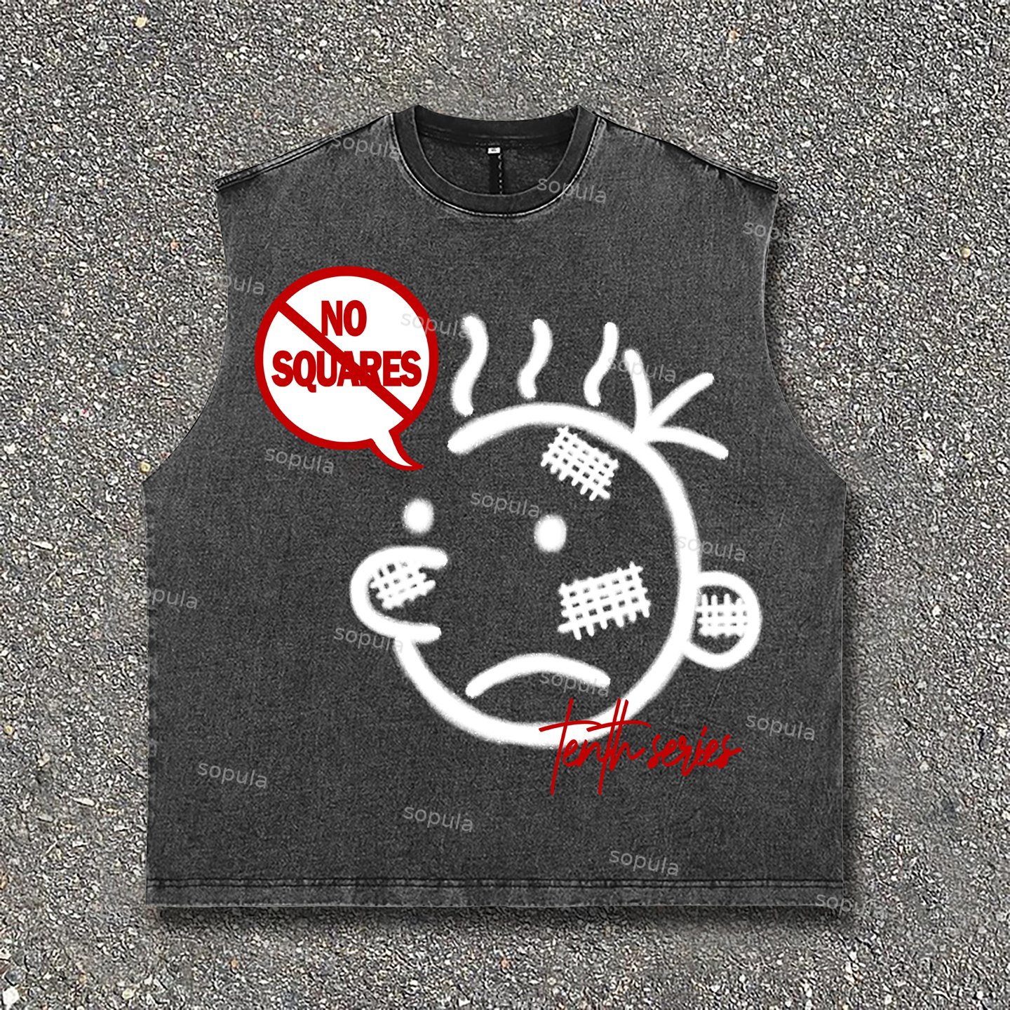 Sopula Street No Squares Retro Street Pattern Wash Sleeveless Tank Top - SOPULA