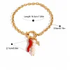 Stylish Red Chili Pearls N Pendant 18K Golden Bracelet