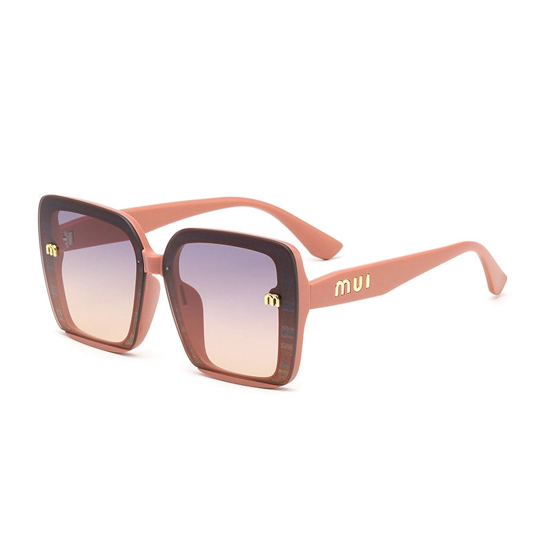 Retro Solid Color Ac Square Full Frame Women’s Sunglasses