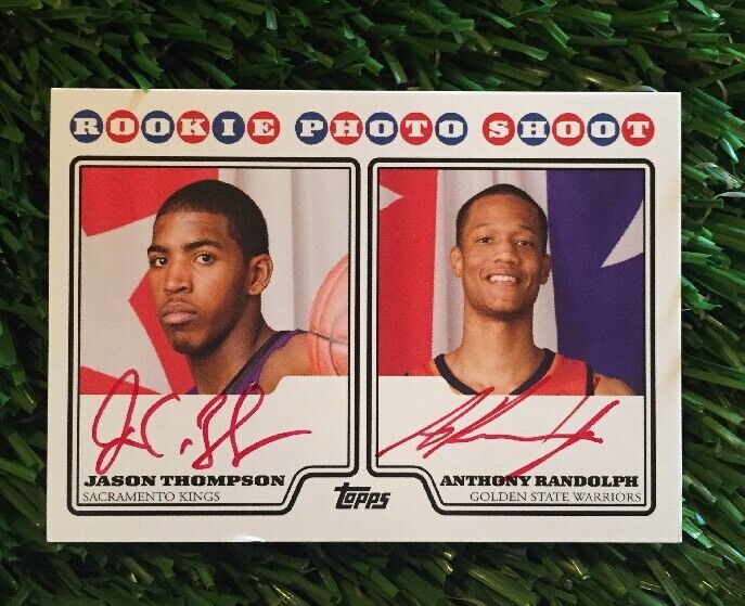 2008-09 TOPPS ROOKIE Photo Poster painting SHOOT JASON THOMPSON ANTHONY RANDOLPH DUAL RC AUTO