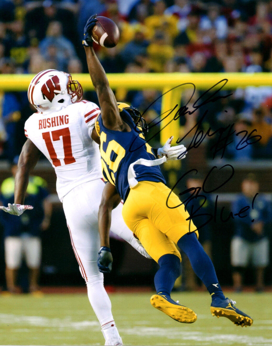 Jourdan Lewis Reprinted auto signed 8x10 football Photo Poster painting Michigan Wolverines INT!