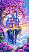 Luxury AB Velvet Diamond Painting Kit - Castle Scenery