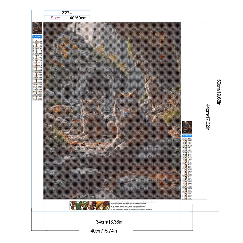 Diamond Painting - Full Round Drill - Wolf(Canvas|40*50cm)