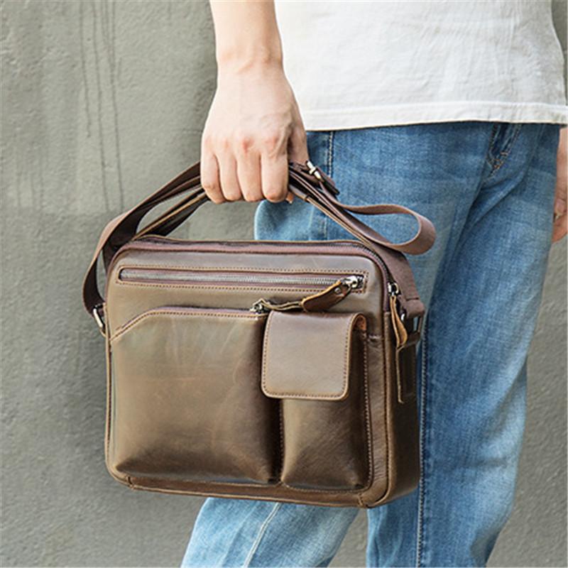 Mens Durable Business Casual Travel Messengers Bags Vintage Case