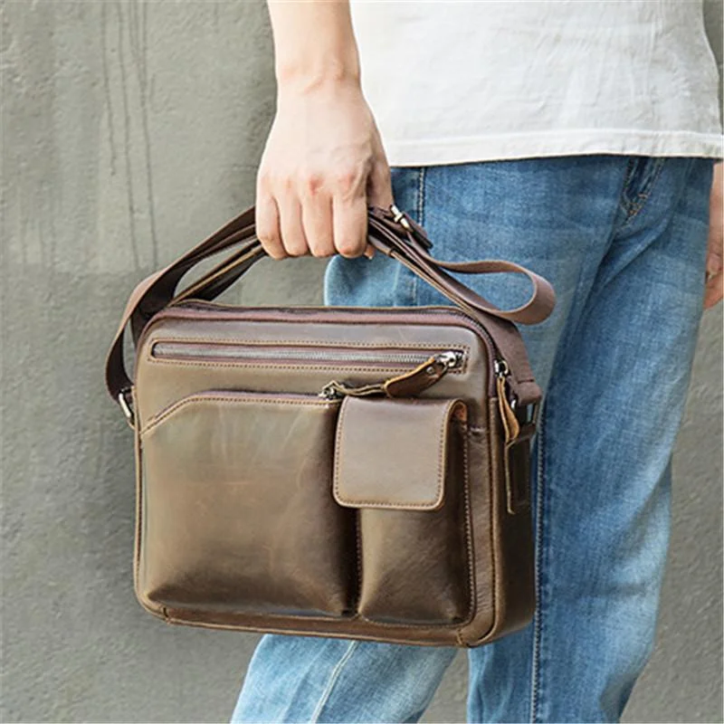 Mens Durable Business Casual Travel Messengers Bags Vintage Case
