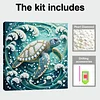 (25x25cm)DIY Turtle Framed Handmade Pearl Painting Art Craft Kit Living Home Decor